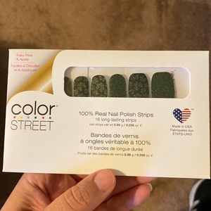 Brand New in Package color street nail polish strips. Shamrocks, glitter, green